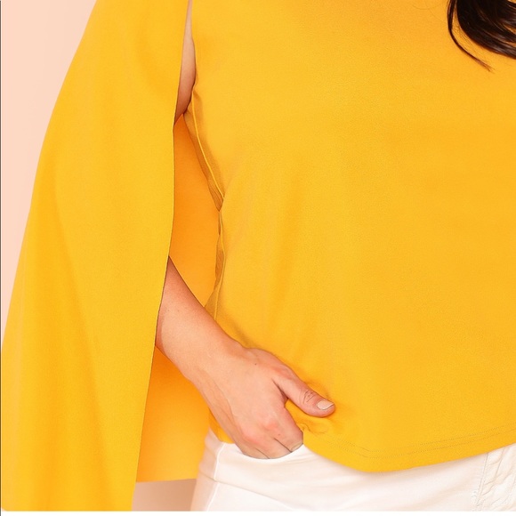 •NEW•3X•Camilla Cape Style Yellow Top NWT - Picture 2 of 8